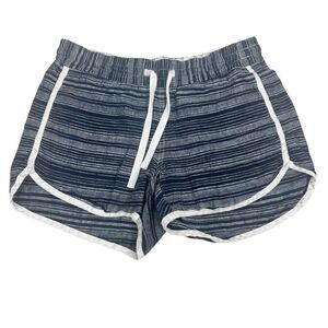 Athleta Size 4 Sandbar Navy Striped Linen 3.5" Shortie Shorts